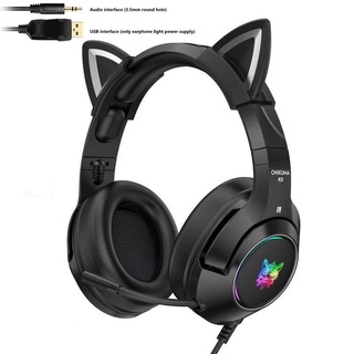 Onikuma K9 Cute Cat Ear Headset For Gaming, 7.1 Channel Head-Mound Headset With Microphone evanescence