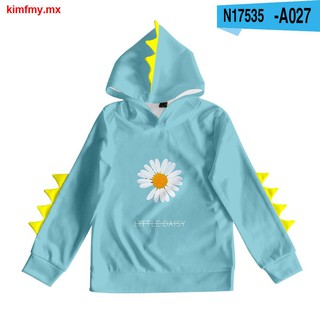 2021 Men s and Women s Children s Dinosaur Sweatshirt Little Daisy Digital Color Printing Plus Velvet Hooded Sweatshirt (6)