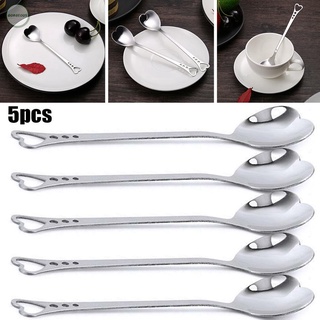 gorg~spoons regalo creativo 5pcs sundae acero inoxidable plata café té cuchara