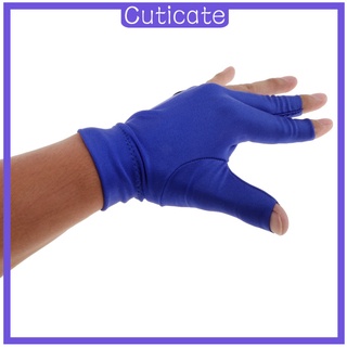 [CUTICATE] 1 pieza billar billar Cue guantes de billar mano izquierda abierta tres dedos guante azul (1)