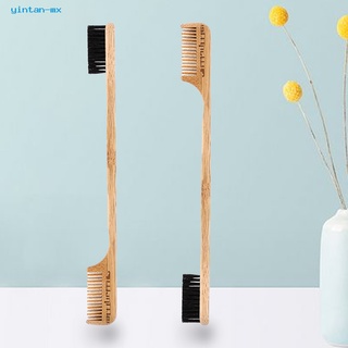yintan.mx Skin-Friendly Dual Edge Brush Bamboo and Wood Eyebrow Brush Natural for Personal Use