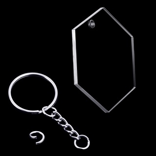 disco acrílico transparente y llavero para manualidades, (hexagon,48) (5)