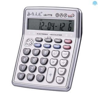 MC calculadora de escritorio Musical de 12 dígitos pantalla LCD calculadora electrónica contador botones grandes con música Piano juego hora fecha mostrar reloj despertador función para MCfice negocios aula suministros para el hogar (1)