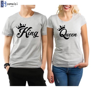 ✨Productos al contado✨Reina camiseta de los hombres pareja camisetas Tops el rey su reina camiseta regalo de san valentín camiseta para novio Grilfriend mujeres camisas 🔥semaisi🔥