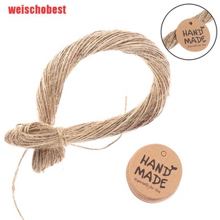 {weischobest}100PcsKraft Paper Hang Tag Handmade pattern Label For Gift Tagging Package Decor GFW