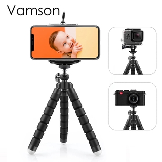 Vamson Flexible Mini trípode para smartphone trípode teléfono móvil titular clip soporte para GoPro Hero 8 7 6 5 4 3+2 1 para yi 4k VP414