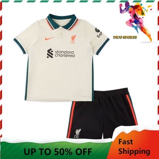 Conjunto de camiseta de fútbol para niños, 21/22, Jersey de fútbol Liverpool, Jersey de visitante, con pantalones, traje de ropa deportiva