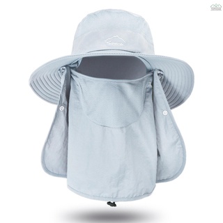 Gorra de sol con tapa extraíble para el cuello de la cara, con tapa de ala ancha, sombrero de pesca de verano al aire libre, protección solar, gorra de pesca para hombre y mujer (1)