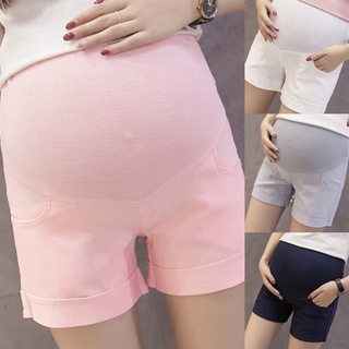 Leggings De Algodón Elástico Casual Para Mujer/Pantalones Cortos De Maternidad De Color Sólido (1)