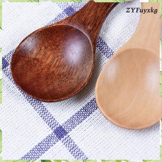 cuchara de cocina de madera mini cuchara de sopa utensilio de especias cuchara para niños - color marrón oscuro
