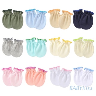 BBkiss 1 Pair Baby Anti-scratch Soft Cotton Gloves Newborn Handguard Mittens Infants Supplies (1)