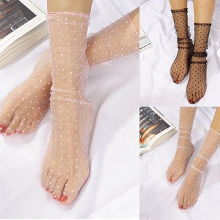 calcetas de hilo transparente de hilo fino para mujer