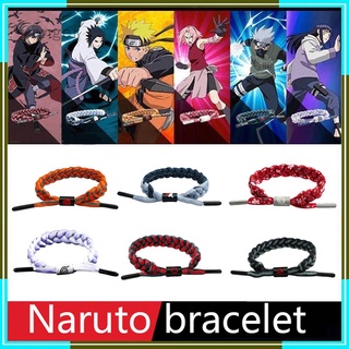 Naruto Vintage anime pulsera hombres moda trenzado hecho a mano anime Naruto cuerda envoltura pulseras y brazaletes masculinos