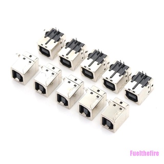 Fuelthefire 10 piezas USB hembra tipo B puerto de 4 pines ángulo recto PCB DIP Jack Socket AD
