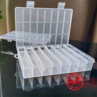 24 compartimentos de rejilla organizador de plástico contenedor caja de almacenamiento caja de joyería q6u8