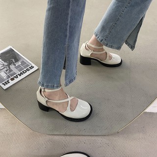 Mary Jane mujer verano sección delgada 2021 nuevo Hepburn retro temperamento estilo británico tacón alto Lolita jk zapatos (2)