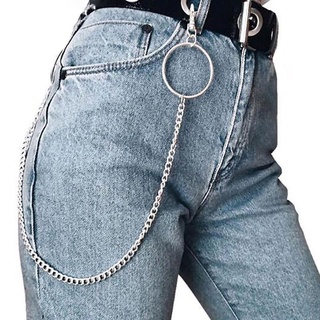 Plata pantalones cadena pantalones cintura cadenas cartera cadena hombres Jeans Metal