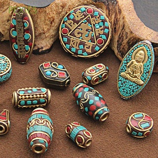 PEXIES Antiguo adj. Accesorios de joyería Encanto Hazlo tú mismo. Accesorios de joyería Colgante Tibetano Dorado. Brazalete Collar Cuentas de Nepal Producción de joyas