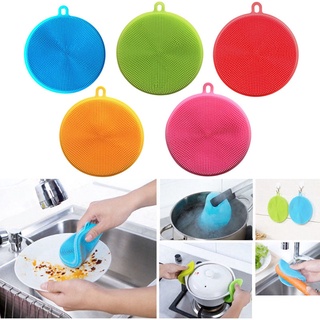 Silicone Wash Dish Brush Multipurpose Antibacterial Cleaning Kitchen Tool Scrubber