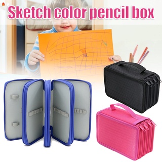 slots estuche para lápices práctico de 4 capas con cremallera de colores para bolígrafos de gran capacidad, 72 ranuras para brochas de maquillaje, papelería (1)