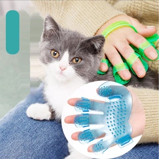 [cepillo de palma de baño de cinco dedos para mascotas] [cepillo portátil transparente de masaje de cinco dedos] [masajeador de ducha para perros gato] [guante de Deshedding para mascotas] (2)
