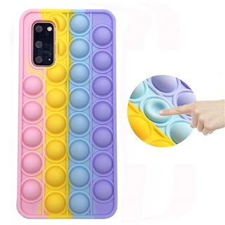 Pop It Fidget Toy Silicone Phone Case For Samsung Galaxy A22 A52 A72 A32 5G 4G A21s A01 A02 A02s A12 A51 A31 A71 A11 M12 M11 A50 A30 A20 A50s A30s A70 A70s Last Mouse Lost cover