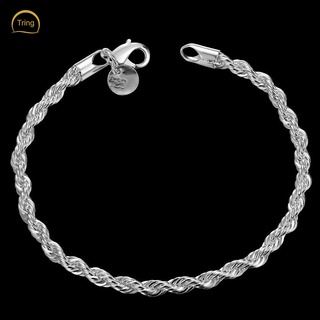 joyería nueva moda joyería 925 plata esterlina trenzada diseño pulsera para unisex hombre mujeres regalo