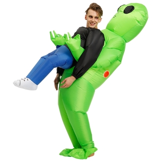 Nuevo Purim Scary Green Alien disfraz de Cosplay mascota inflable disfraz monstruo traje de fiesta disfraces de Halloween para niños adultos