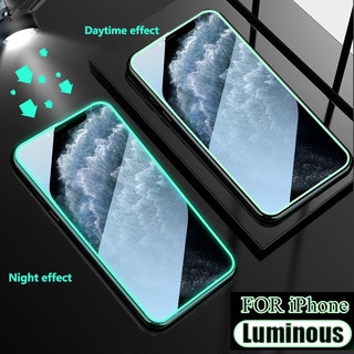 iPhone 12 13 11 Pro Max 7 8 6 6s Plus XR Protector De Pantalla De Vidrio Templado Luminoso Película De Neón 9D Resistente A Los Arañazos Protectora Completa (3)