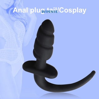 (we) anal plug inserción profunda fácil de usar silicona perro cola butt cuentas juguete sexual para dormitorio