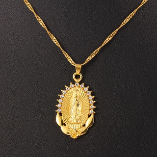 Collar de cristal con colgante de amuleto de la guardia de la Virgen maría joyería femenina Virgen de guadalupe (3)