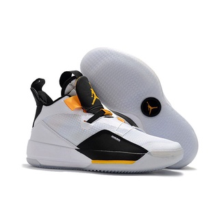 Auténtico En stock nike air jordan basketball shoes tennis shoes Nike Air Jordan sneakers Air Jordan 33 “Oladipo” PE White/Black-Yellow Women's shoes Men's shoes