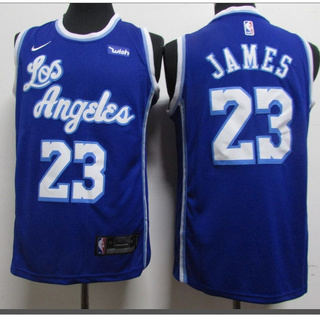 NBA Jersey Los Angeles Lakers No . 23 James Versión Latina Impresión Azul