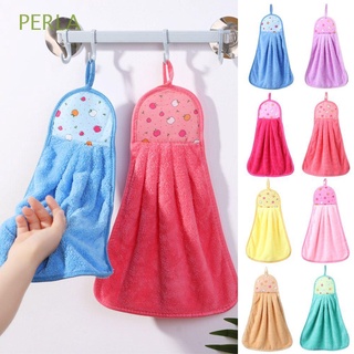 PERLA 30*40cm Cute Hanging Wipe Easy Clean Absorbent Cloth Soft Hand Towel New Coral Velvet Bathroom Supplies Kitchen Accessories Dishcloths/Multicolor