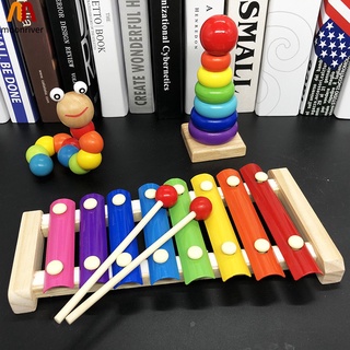 Mr madera de 8 tonos Multicolor xilófonos madera instrumento Musical juguetes para bebé niños (2)