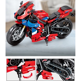 mytopshop 857pcs motocicleta bicicleta cbr technic moc bloque de construcción modelo de ladrillo juguetes set de regalo niños compatibles con lego