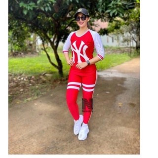 Star NY Red Lis blanco ropa deportiva traje/Zumba Fitness gimnasio Running Aerobics camisa