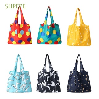SHPEPE Eco Friendly bolsas plegables impresas de gran capacidad bolsa de compras de poliéster multiestilos reutilizables plegables bolsos de comestibles