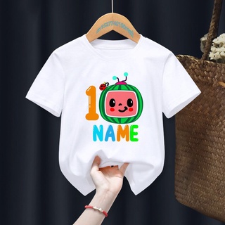 Camiseta Con Estampado De Sandía Para Niños , Número De Cumpleaños , Regalo Ropa , Carta Bebé , 0-9