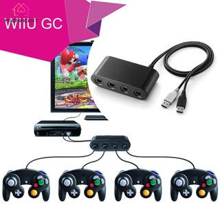 0930# Portable Size 4 Ports For Gamecube Gc Controllers Usb Adapter Converter