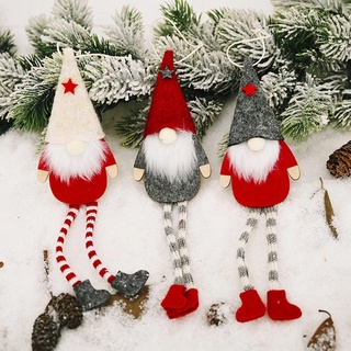 Muñeca de navidad de pierna larga sin cara Santa Claus colgante para año nuevo árbol de navidad decoración colgante