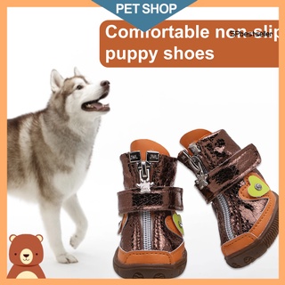 SP 4Pcs zapatos de perro Vintage antideslizante transpirable mascota perro malla botines para exteriores