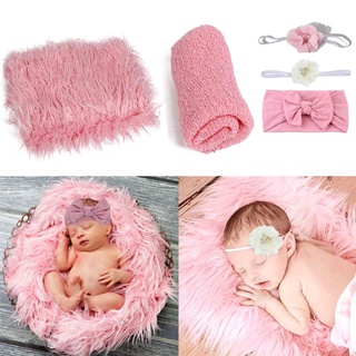 gaea* Baby Swaddle Wrap+Blanket+Headband Set Infants Photo Shooting Accessories Newborn Photography Props