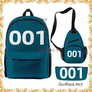 Backpack Set For Squid Game Creative Backpack Crossbody Bag Pencil Case(*^__^*)]
