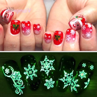 XNB calcomanía luminosa de uñas mariposa copo de nieve llama manicura decoraciones para Halloween navidad autoadhesiva|pegatinas y calcomanías