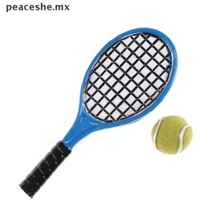 【well】 1:12 Miniature Dollhouse Accessories Children Garden Mini Tennis Racket And Ball MX
