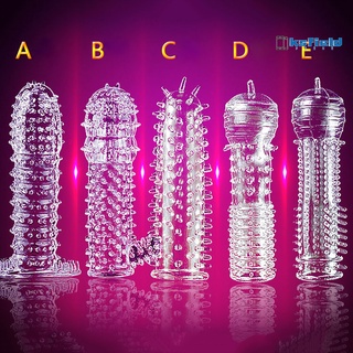 virginia Silicone Spike Dotted Ribbed Clear Condom Penis Extension Sleeve Adult Sex Toy (2)