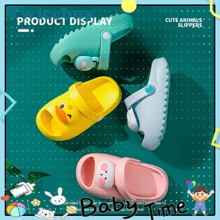 <twicebuy> 1 Pair Children Slippers Cartoon Animal Decor Anti-slip Breathable Toddlers Open Toe Sandals for Summer