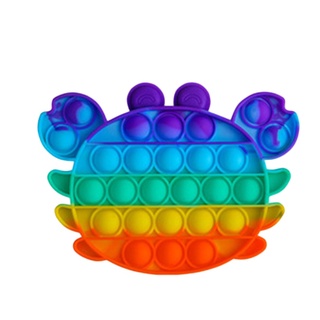 Gran tamaño Pop It burbuja Fidget sensorial juguete arco iris 120 burbujas tablero de ajedrez con dados (5)