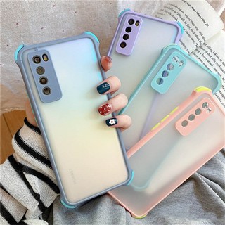 Casing For Realme C20 C21 C15 C11 8 7 7i 6 Pro 6 6i 5i 5 Pro C2 V11 5G Full-precision Lens Protector Macaron Contrast Color Shockproof Anti-drop Phone Case Clear Matte Shell Protective Cover